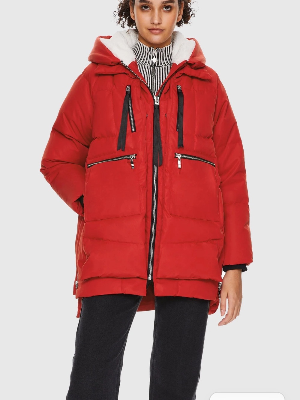 Orolay Women’s Red Hooded Puffer Coat